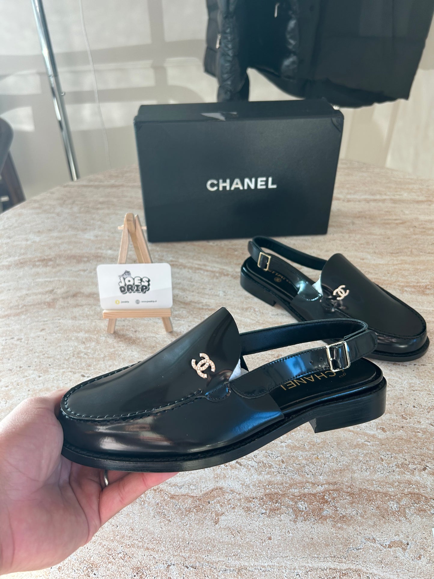 Chanel - Sling back | Black Glossy