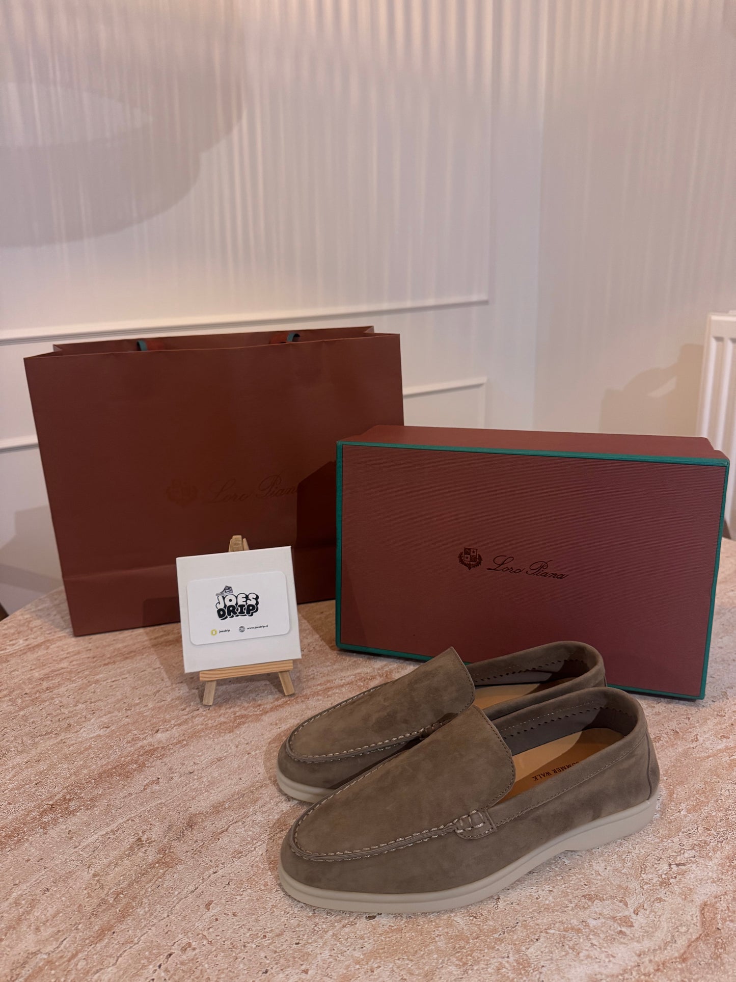 Loro Piana - loafers/instappers creme suedé