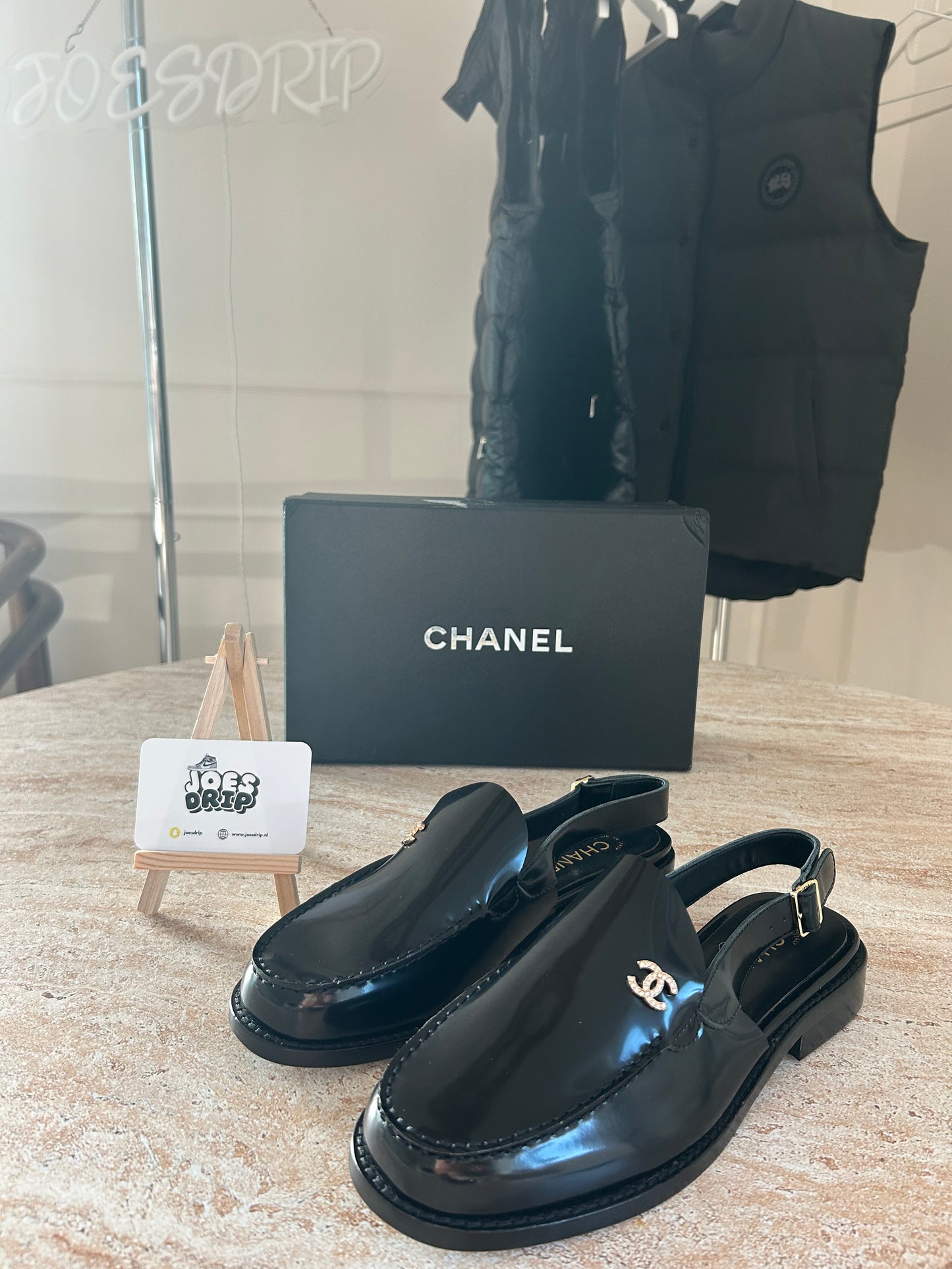 Chanel - Sling back | Black Glossy