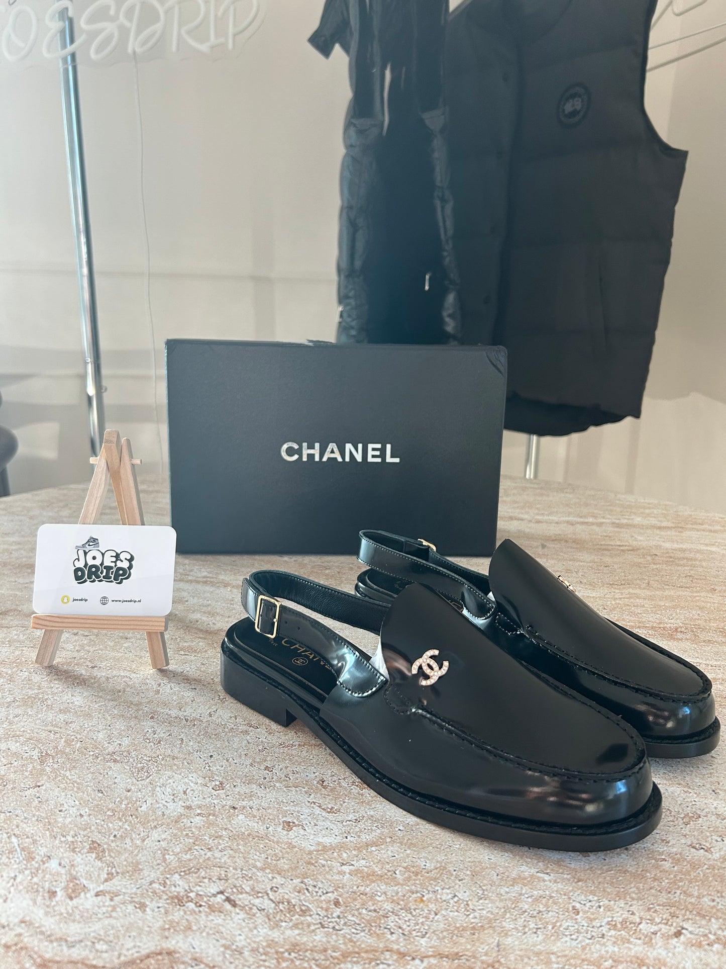 Chanel - Sling back | Black Glossy